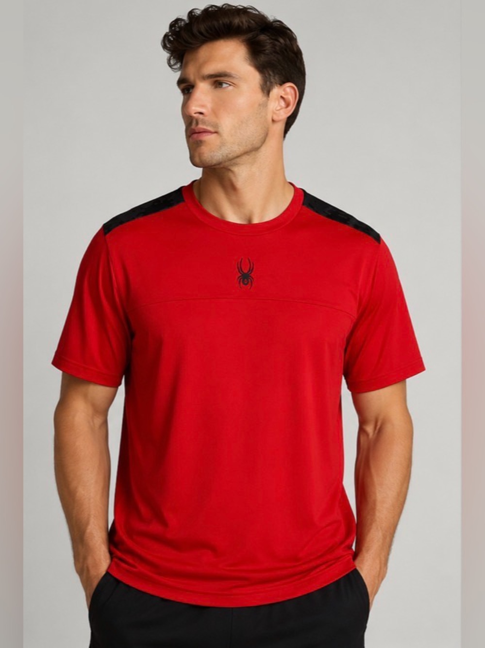 Spyder Active Men’s XXL Red Performance Athletic Shirt Short Sleeve NWT Stretch